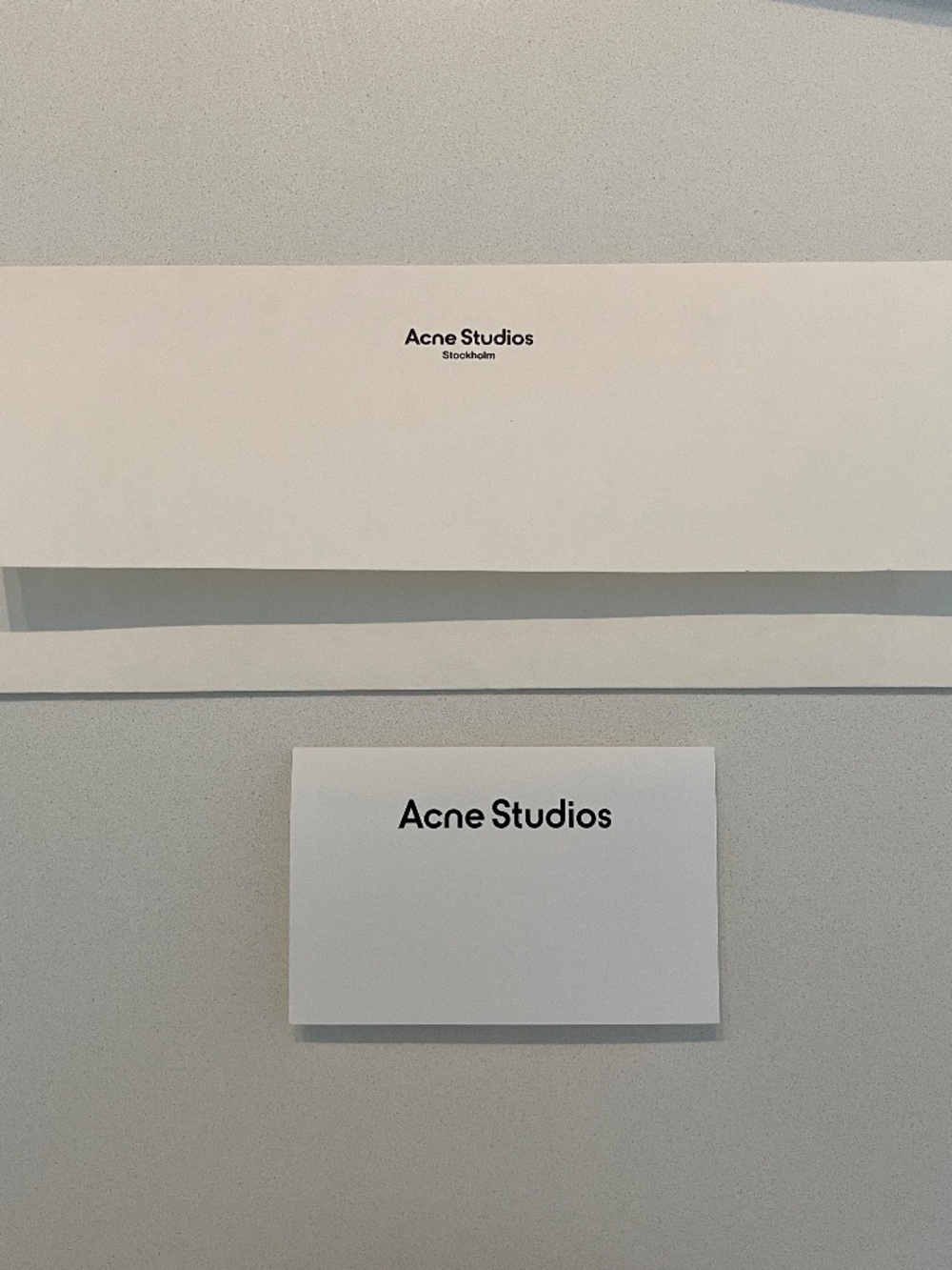 Set of 2 Acne Studios Stockholm Authentic Gift Envelopes Packaging Large Small
